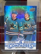 Upper Deck 2025-26 Series 1 Compadres Insert Toffoli Celebrini Sharks CM-11