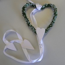 Myrthenherz Bankanhänger Bankschmuck Herz Hochzeit Weiß m Orchideenröhrchen 80cm