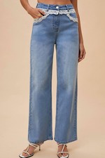 Anniewear Lace Me Up High Rise Jeans Indigo