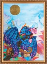 Bead Embroidery Kit "Dragon" Stitching Handmade Beadwork