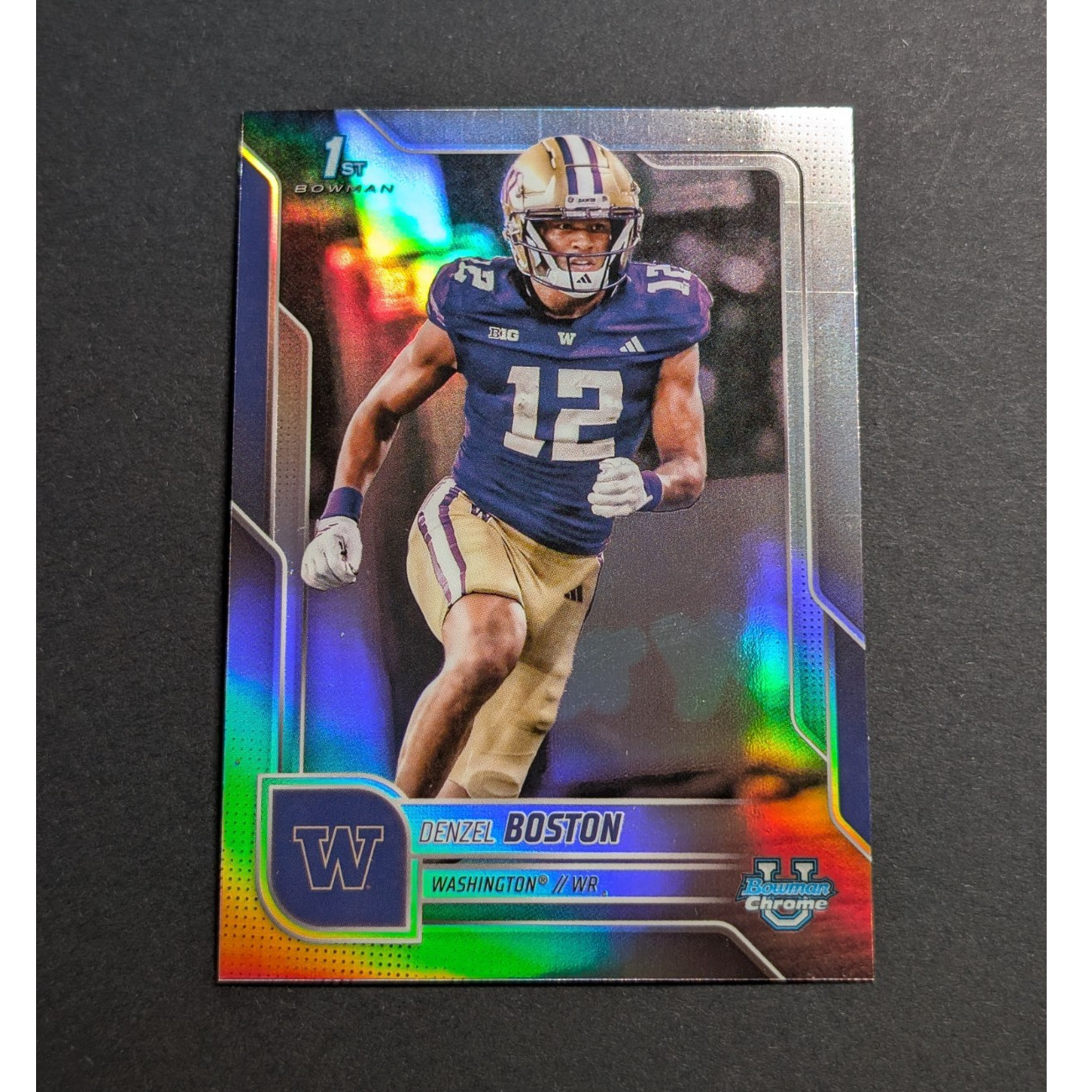 2025 Topps Bowman University Chrome Refractor Denzel Boston #34 Huskies