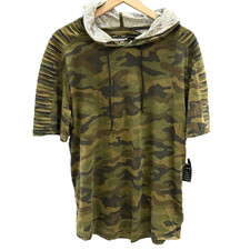 Camo Short Sleeve Hoodie Womens Medium Brooklyn Cloth Green Pullover Streetwear