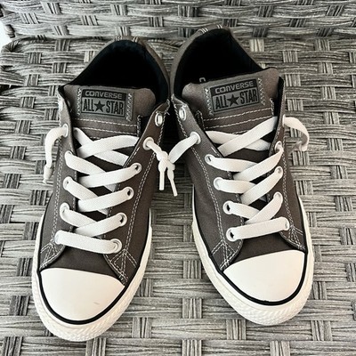 Converse All Star Low Canvas Brown  Junior Size 5.5 White Lace Sneakers Great