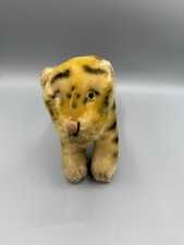 Vintage Mohair Tiger Plush Steiff-Style 1950s Unmarked Restore/Repair As-Is