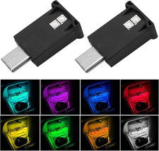 2PCS USB Type C LED Ambient Light,8 Colors RGB Dynamic Interior Atmosphere Lamp,