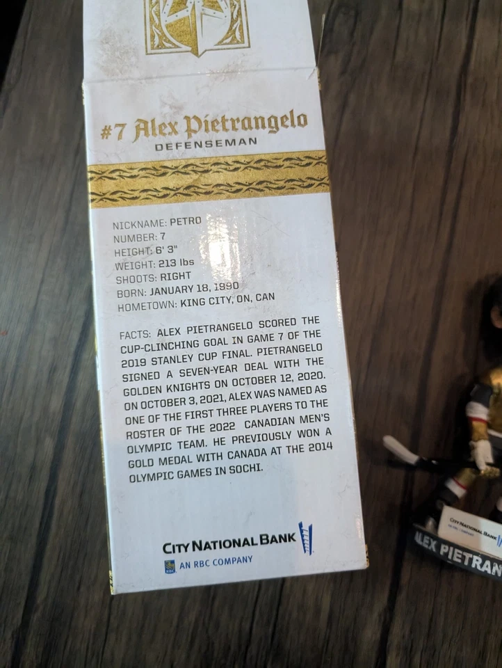 NHL Vegas Golden Knights Алекс Пьетранджело SGA промо качающаяся голова - Изображение 3 из 4