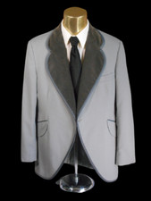 Boys Vintage Gray Tuxedo HUGE Velvet lapels Coat Scrooge Victorian Cutaway 1970