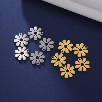 5pcs Flower Charms Charm for Jewelry Making Tiny Minimal Small Pendant DIY