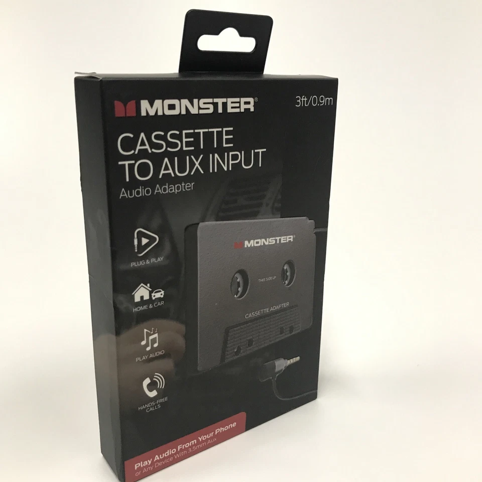 MONSTER Cassette to 3.5mm Aux Input Audio Adapter with Hands-Free Calling - Image 3 of 4