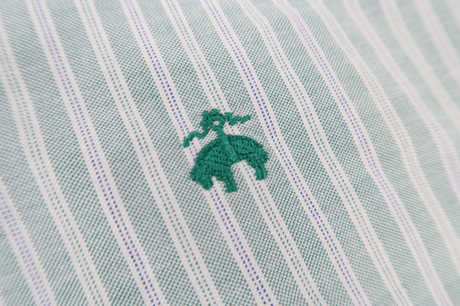 Brooks Brothers Madison Fit Mens Medium Green Striped Button Shirt Stretch NEW thumbnail 6