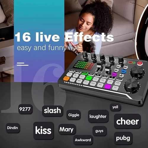 1set F998 Sound Card Multi-function Audio Mixer For Live Steaming For Podcasts - 第 12/19 張圖片