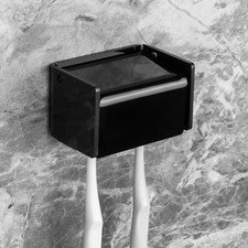 Toothbrush Holder Wall Mounted with Cover for Bathroom, 2 Slots Toothbrush Stora