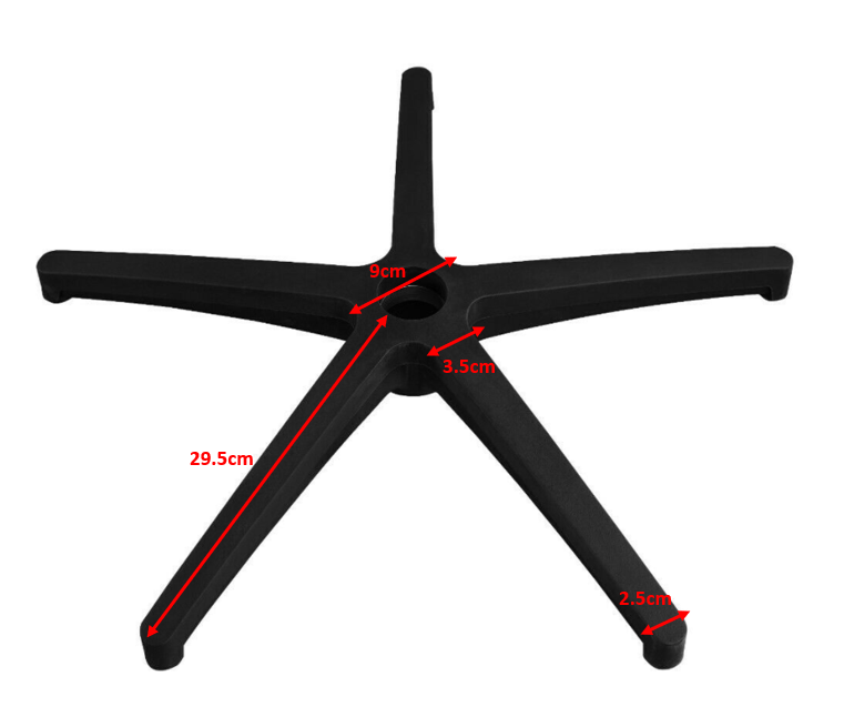 REBOXED 5 Spoke Large Star Swivel Chair Seat Base Replacement Heavy