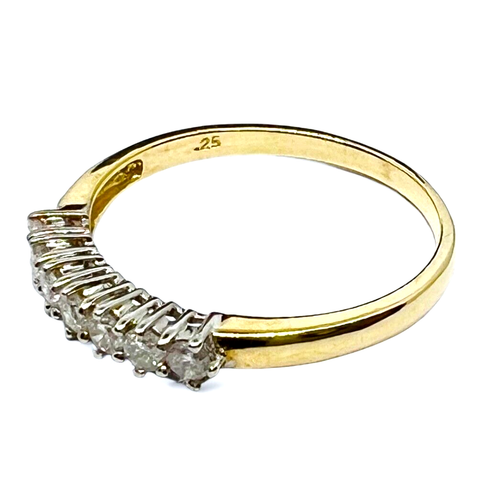 9ct Yellow Gold 0.25ct Diamond Eternity Ring. 7 Diamonds. Size P. 1.5g. NB458 - Picture 5 of 8
