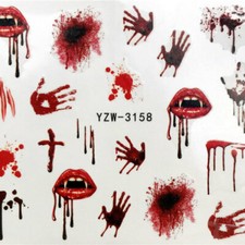 Multicolor Halloween Red Eyeball PVC Nail Art Decoration Stickers #888-3159
