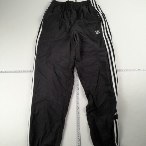 ADIDAS Joggers 8 Black Regular Womens Gym Tracksuit Zip Pockets Trackies