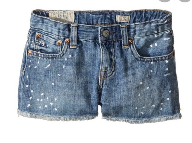 $45 Polo Ralph lauren girls paint splattered denim shorts size 10 BX 2DDD | eBay