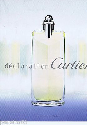 REKLAME WERBUNG 115 2001 Cartier 'Declaration' Parfum