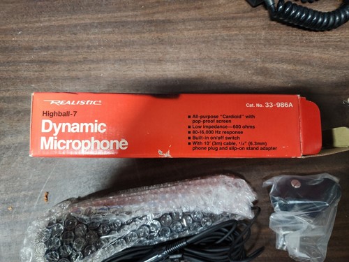 2 Vintage Highball-7 Realistic Dynamic Microphones - Wired New - Picture 2 of 11