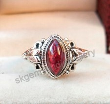Natural Red Garnet Ring 925 Sterling Silver Ring Handmade Fine Ring All Size