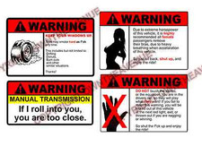 Warning Sticker Pack Lot Of Four Jdm Funny Vinyl Decal Stickers Warning4pk