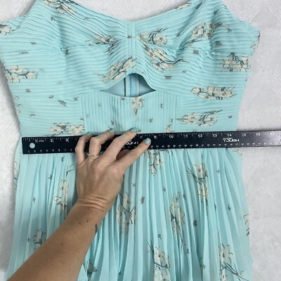Self Portrait NWT Floral Tiered Chiffon Midi Dress Blue Women's 8 Cut Out |  eBay