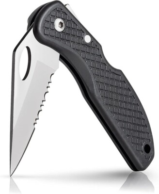 MAXAM Falcon VII Lockback Pocket Knife- Stainless Steel Serrated Blade - 7'' Open