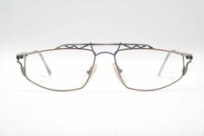 Vintage Prestige Creative 027 57 16 145 Gray Black Oval Glasses NOS