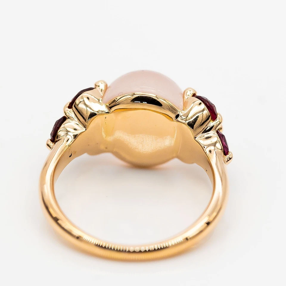 Anillo Pomellato La Luna 750/18K Oro Amarillo Piedra Lunar Granate Talla 59 - Imagen 2 de 2