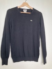 LACOSTE Mens Cotton Knit Jumper Sweater Size Small Black
