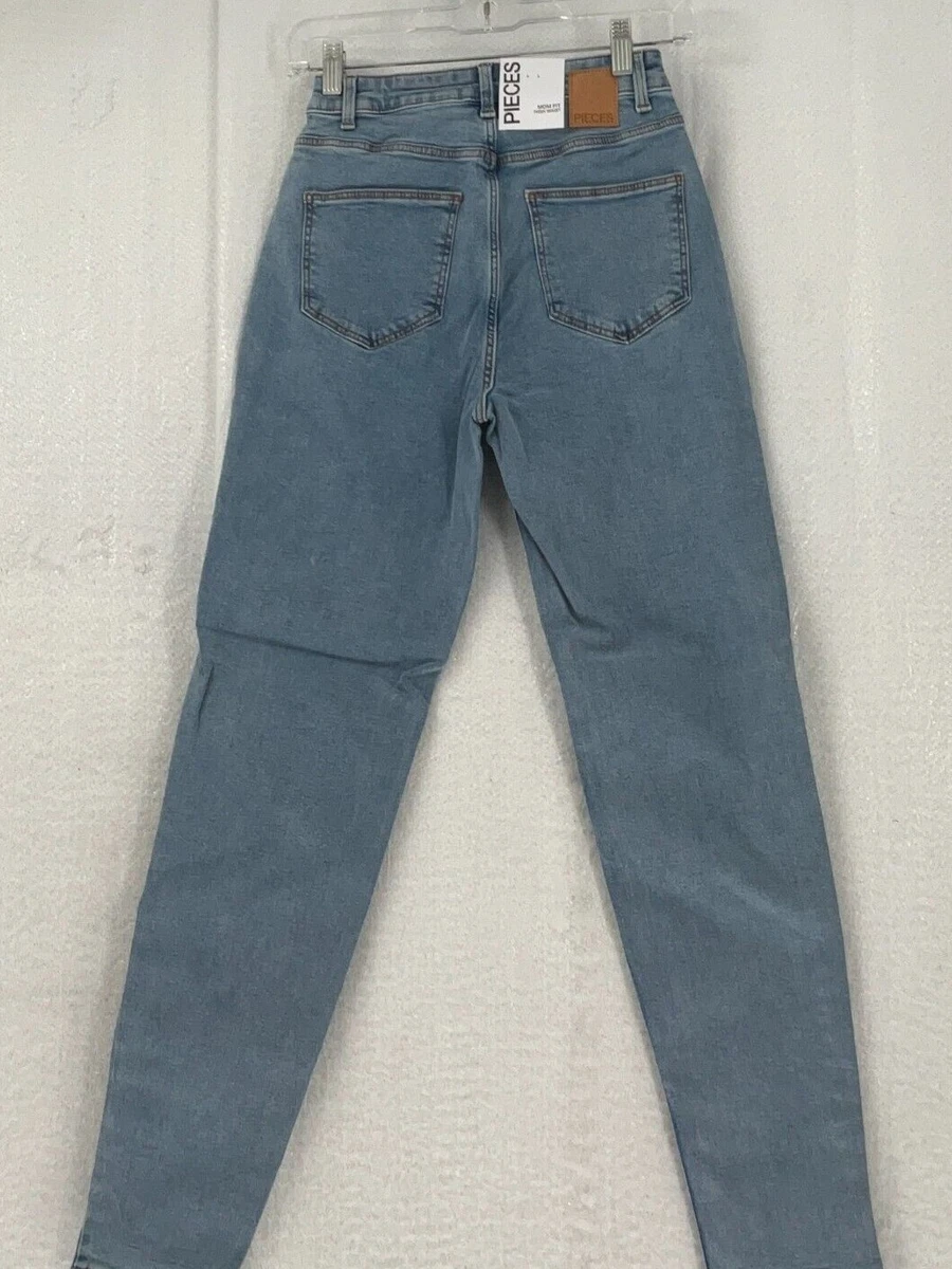 Urskive Uskyld Juice Pieces Jeans Womens Size XS High Waist Blue Mom Fit Light Wash Denim | eBay