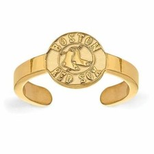 Bague or argent sterling MLB LogoArt Boston Red Sox Toe