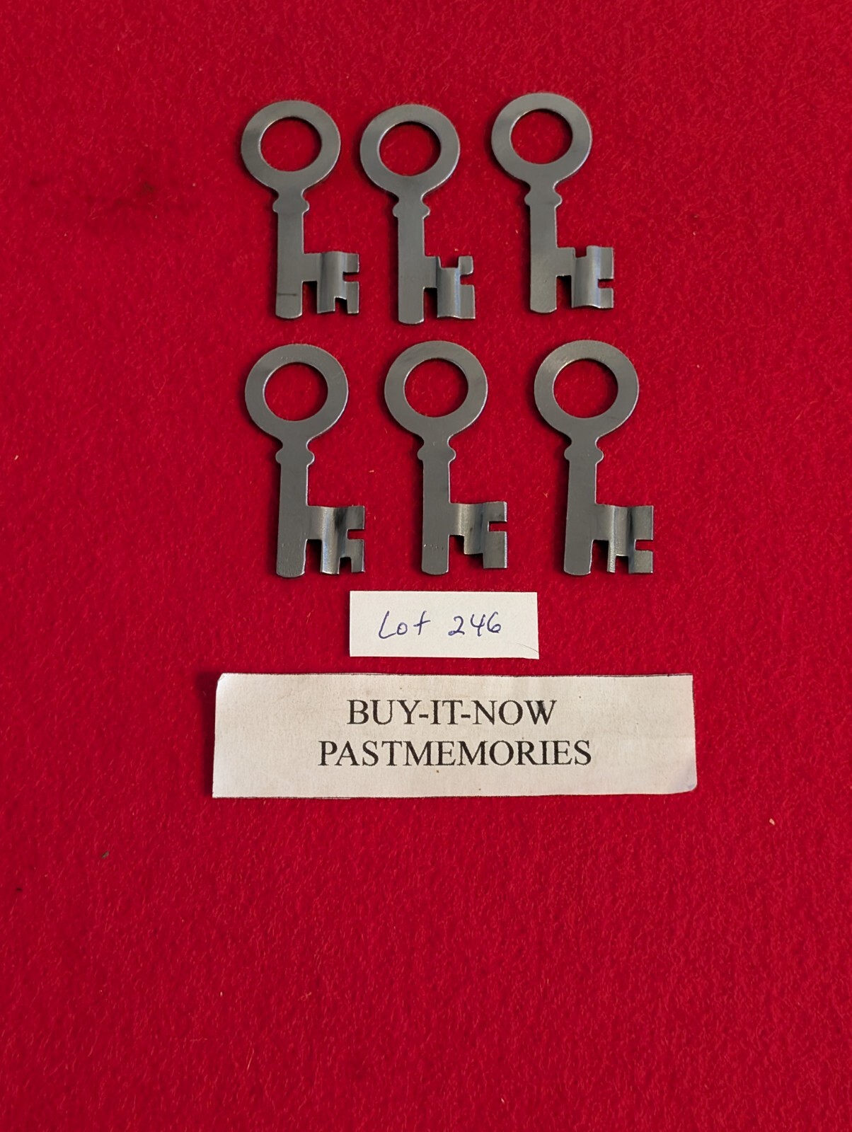 6 DIFFERENT VINTAGE 1870-1880's SMOKEHOUSE PADLOCK KEYS, ANTIQUE LOCKS LOT #246