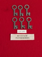 6 DIFFERENT VINTAGE 1870-1880's SMOKEHOUSE PADLOCK KEYS, ANTIQUE LOCKS LOT #246