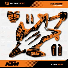 Black & Orange 6N Racing Graphics Kit fits 16-24 KTM 65sx 65 sx Decal Sticker