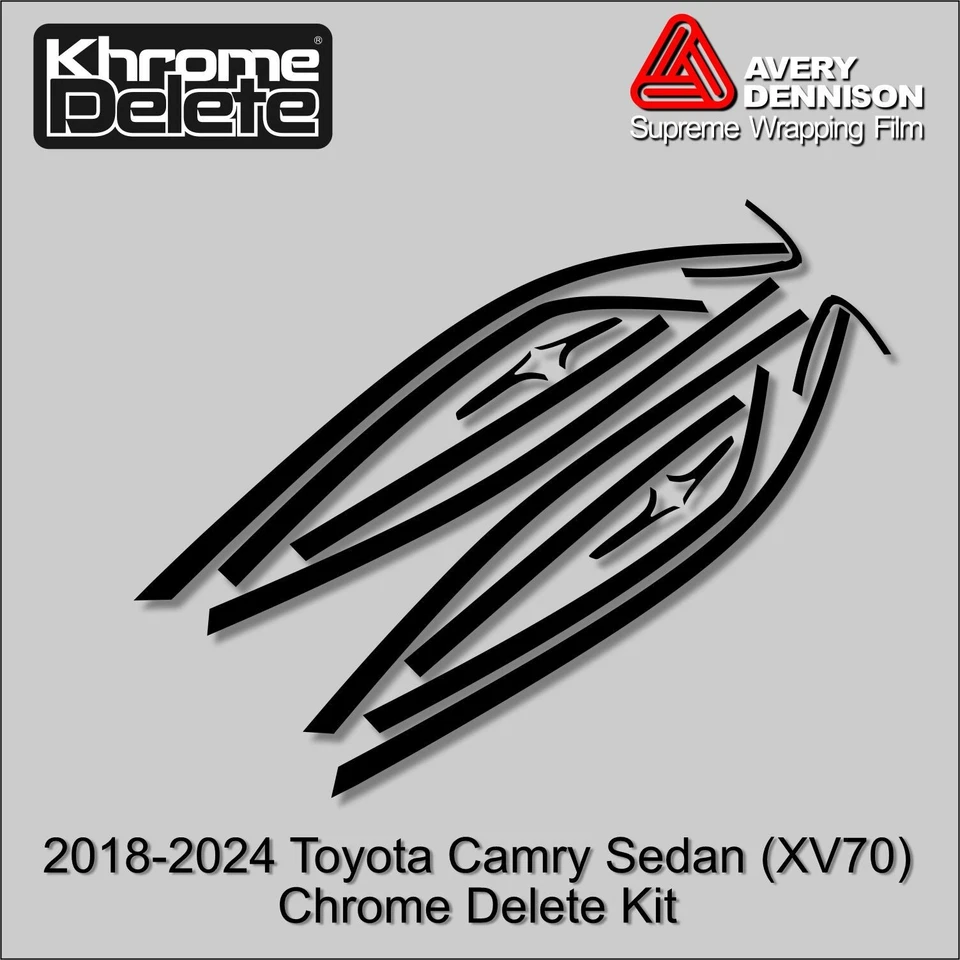 Хромированная виниловая пленка для удаления подходит для Toyota Camry (XV70) 2018_2024 годов выпуска глянцевая черная - Изображение 2 из 4