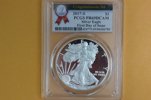 2017-S Proof American Silver Eagle Congratulation Set PCGS PR69 First Day Issue