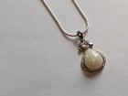 3.42 Ct Ethiopia Natural White Play-of-Color Crystal Pear Opal Silver Pendant — photo 5