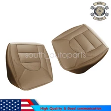Driver Passenger Bottom Leather Seat Cover Tan For 1999 2000 Ford F250 F350 F450