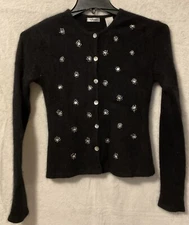 Airport Vintage Women’s 70% Angora Embellished Black Sweater Size M SEE NOTE