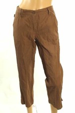 Moschino Italy Women's Brown Cropped Trousers Crinkle Pants Retail 269