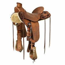 Leather Wade Tree A Fork Western Roping Ranch Horse Saddle Tack Set 10"-18" Seat
