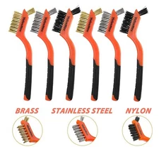 ValueMax Wire Brush Set 8Pc Stainless Steel/Brass/Nylon Bristle Ergonomic Design