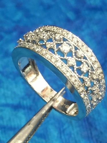 0,54 quilates Redondo Corte Brillante Anillo Aniversario Diamantes Naturales En Oro 585 14K - Imagen 11 de 12