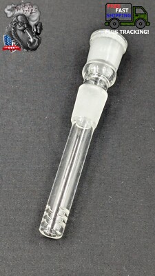 3'' 6 Cut Glass Water Pipe Downstem 18MM Male to 18MM Female Opening