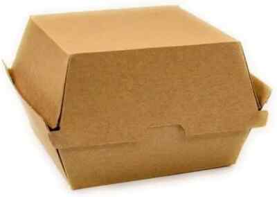 Kraft Burger Boxen Zum Mitnehmen Einweg Lebensmittel Behälter mit Klappdeckel Großeinkauf