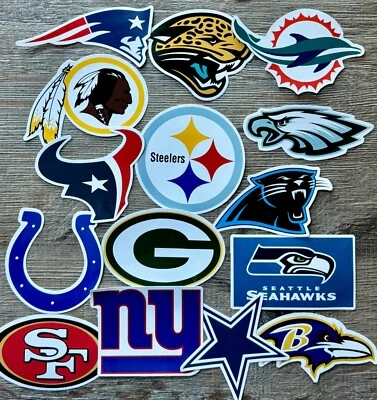 MARKENLOS NFL Sticker Set 32 Stück Aufkleber American Football Logo Alle Teams US Sport