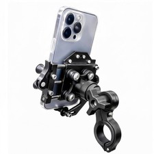 Motorcycle Phone Mount with Vibration Dampener, Aluminum Alloy Bike Phone Hol...