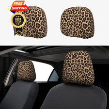 Faleprint 2 Pcs Car Seat Headrest One Size Yellow Leopard Cheetah Faleprint 2 Pcs Car Seat Headrest One Size Yellow Leopard Cheetah