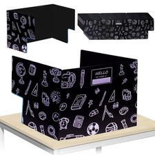 25-Pack Desk Dividers for Students with Privacy Shields, Ergonomic Arms Cutou...